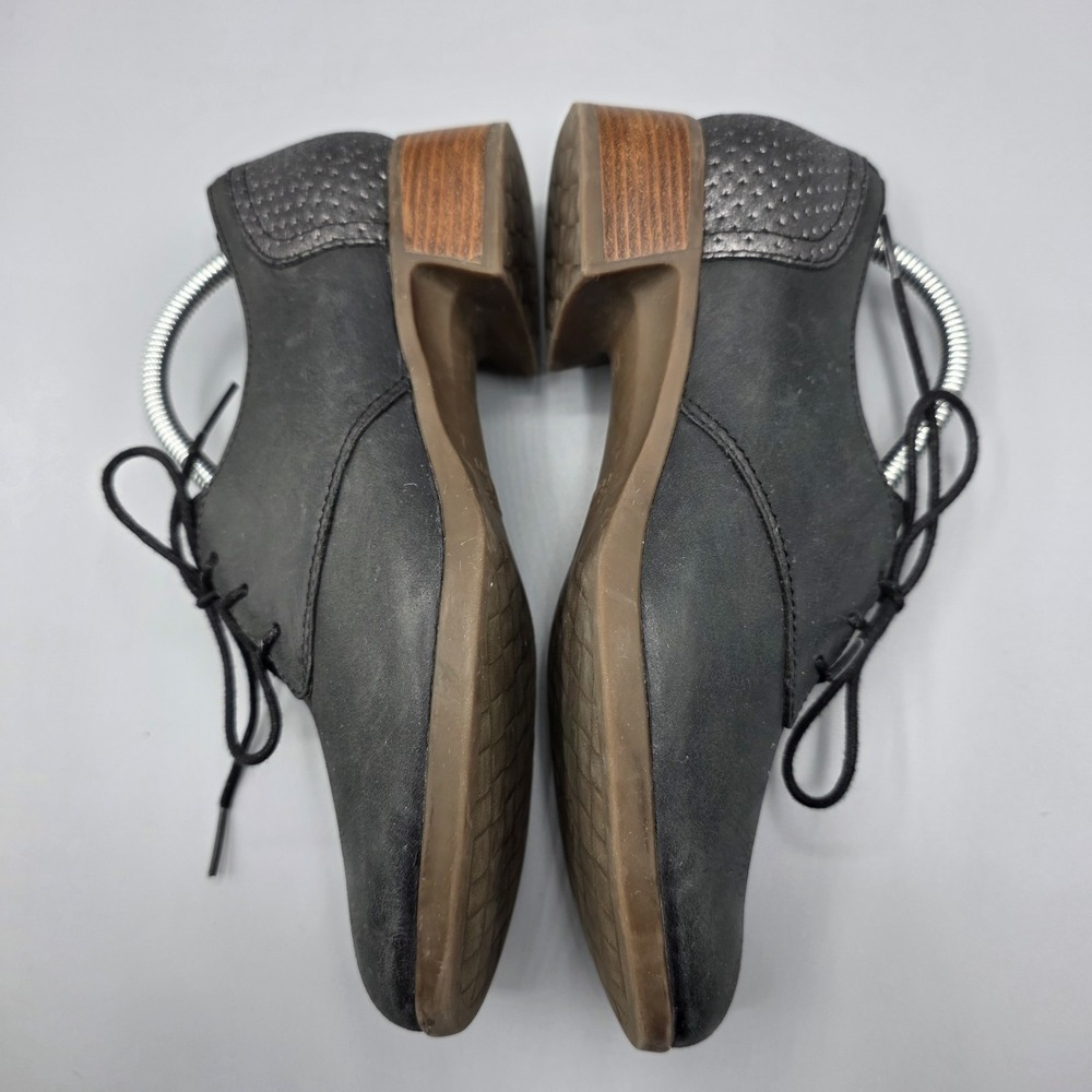 Dansko Louise Oxfords Womens 37 Black Gray Leather Metallic Lace Up Derby Shoes - Picture 8 of 14